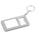 Key Tag/Bottle Opener/White LED - White - 2-7/8" Rectangle